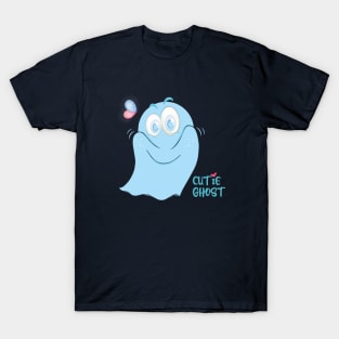 Cute funny ghost halloween with butterfly T-Shirt